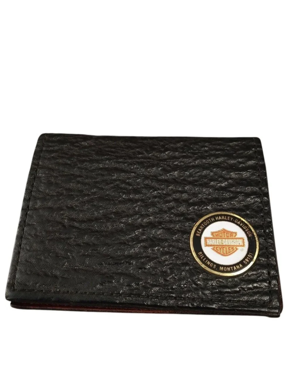 Beartooth Harley Davidson Billings, MT Credit Card Holder Leather Logo Folding